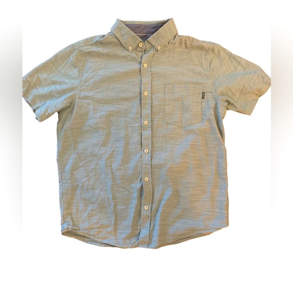 Hurley Mens Short Sleeve Button Up Shirt (Medium/Standard Fit)